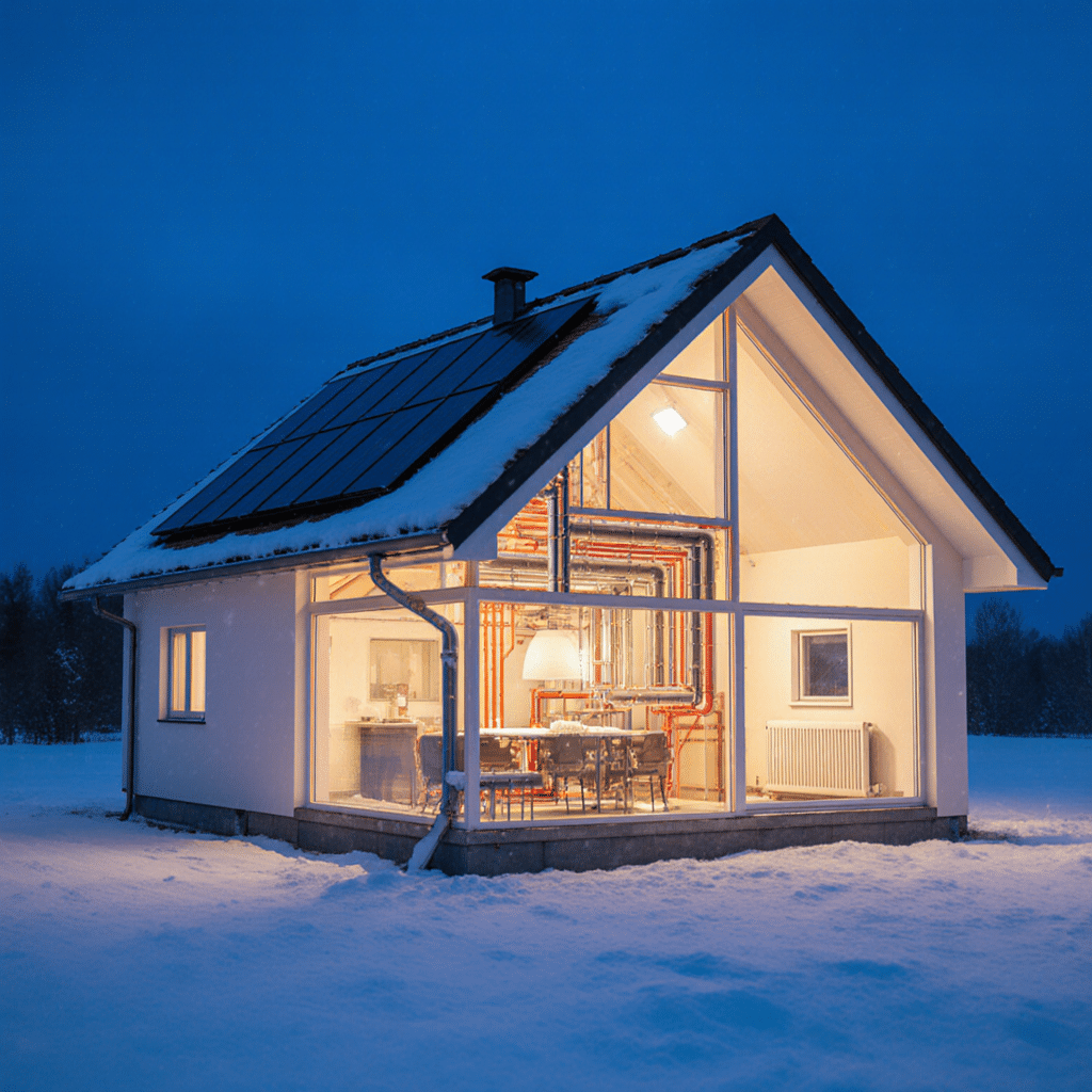Effiziente Gebäudeheizung im Winter